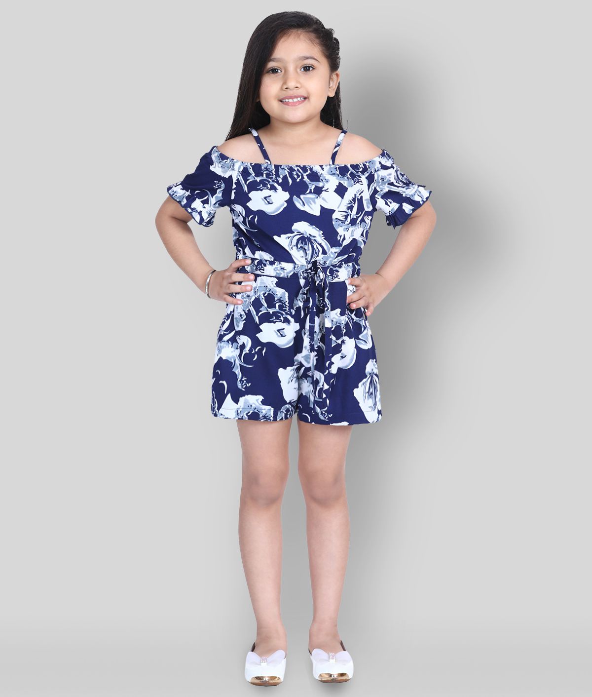     			Naughty Ninos - Navy Blue Polyester Girl's Top With Shorts ( Pack of 1 )
