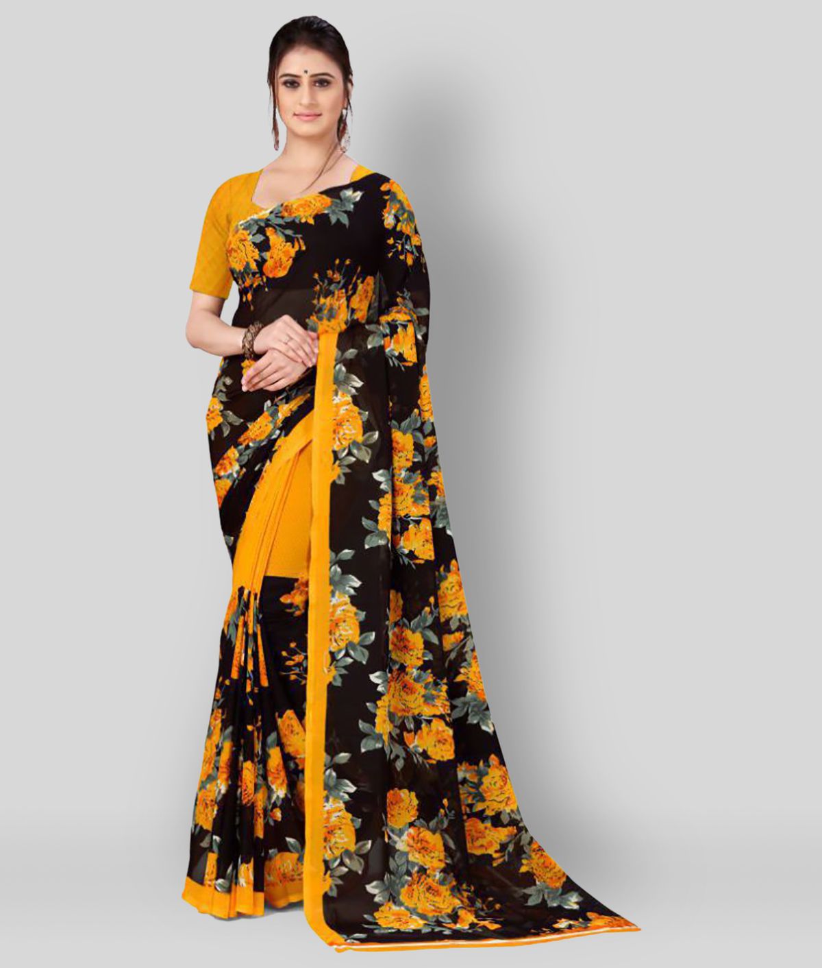     			ANAND SAREES - Multicolor Georgette Saree With Blouse Piece (Pack of 1)