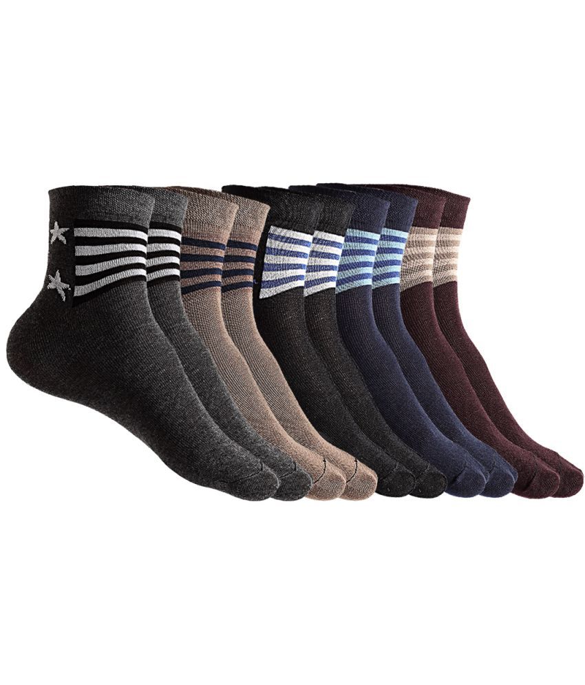     			Texlon - Multicolor Cotton Men's Ankle Length Socks ( Pack of 5 )