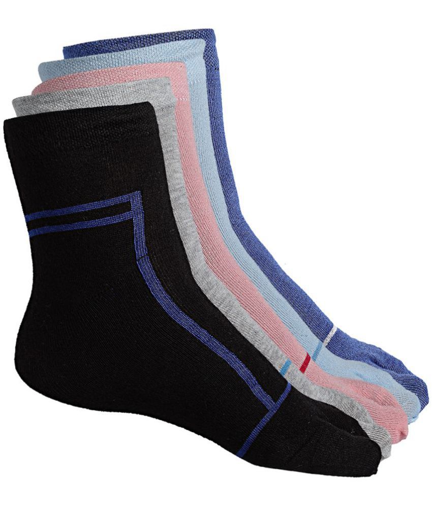     			Texlon - Multicolor Cotton Women's Ankle Length Socks ( Pack of 5 )