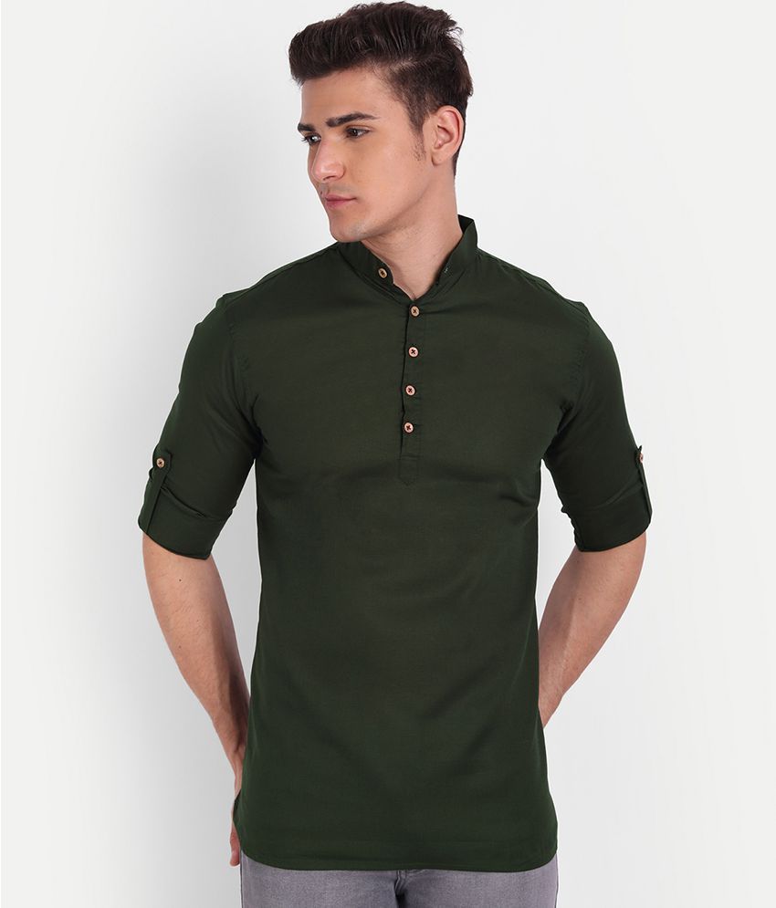    			Vida Loca - Green Cotton Slim Fit Men's Casual Shirt ( Pack of 1 )