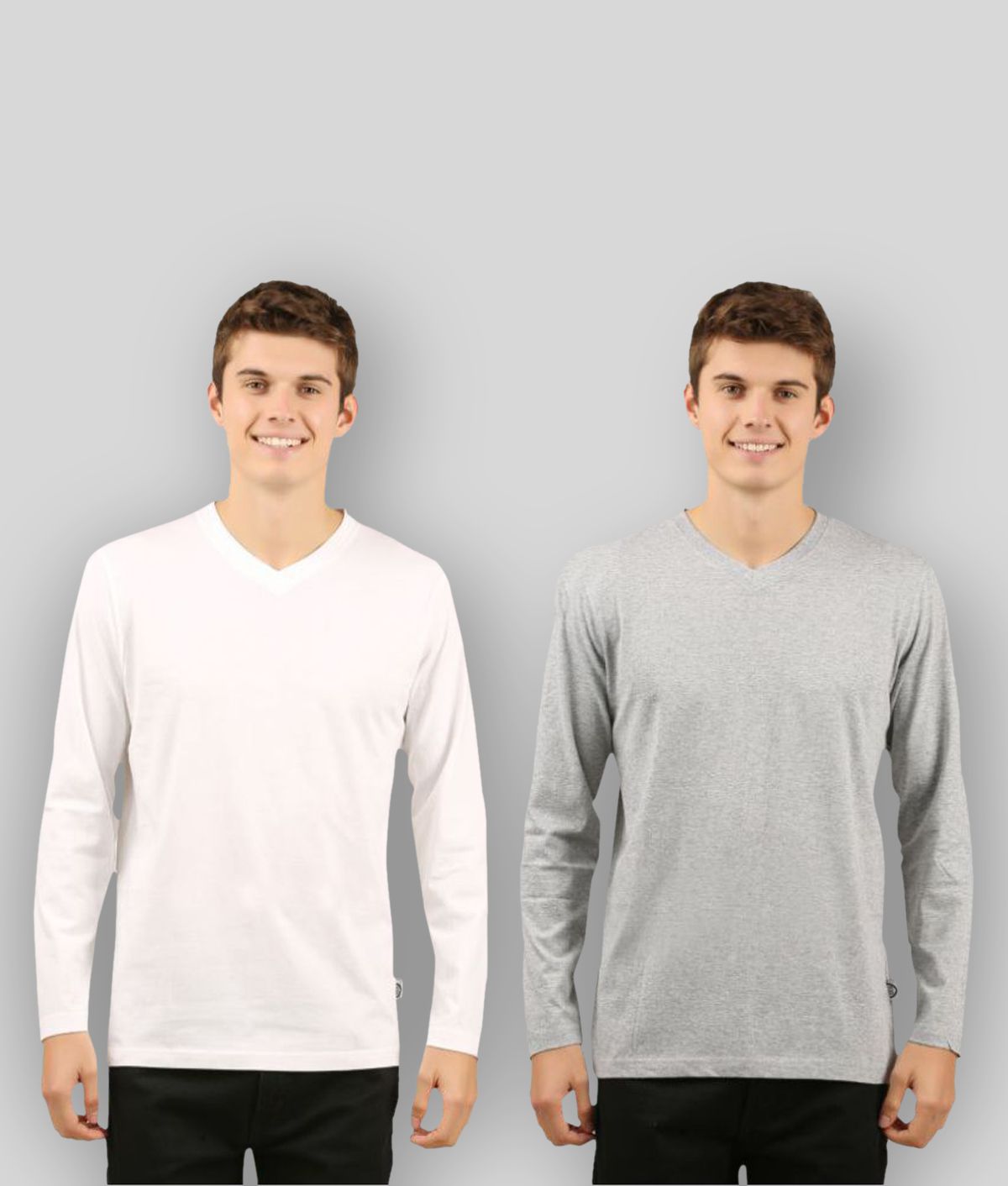     			Zebu - Grey Cotton Regular Fit Men's T-Shirt ( Pack of 2 )