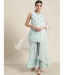 Juniper - Blue Straight Georgette Women's Stitched Salwar Suit ( Pack of 1 )