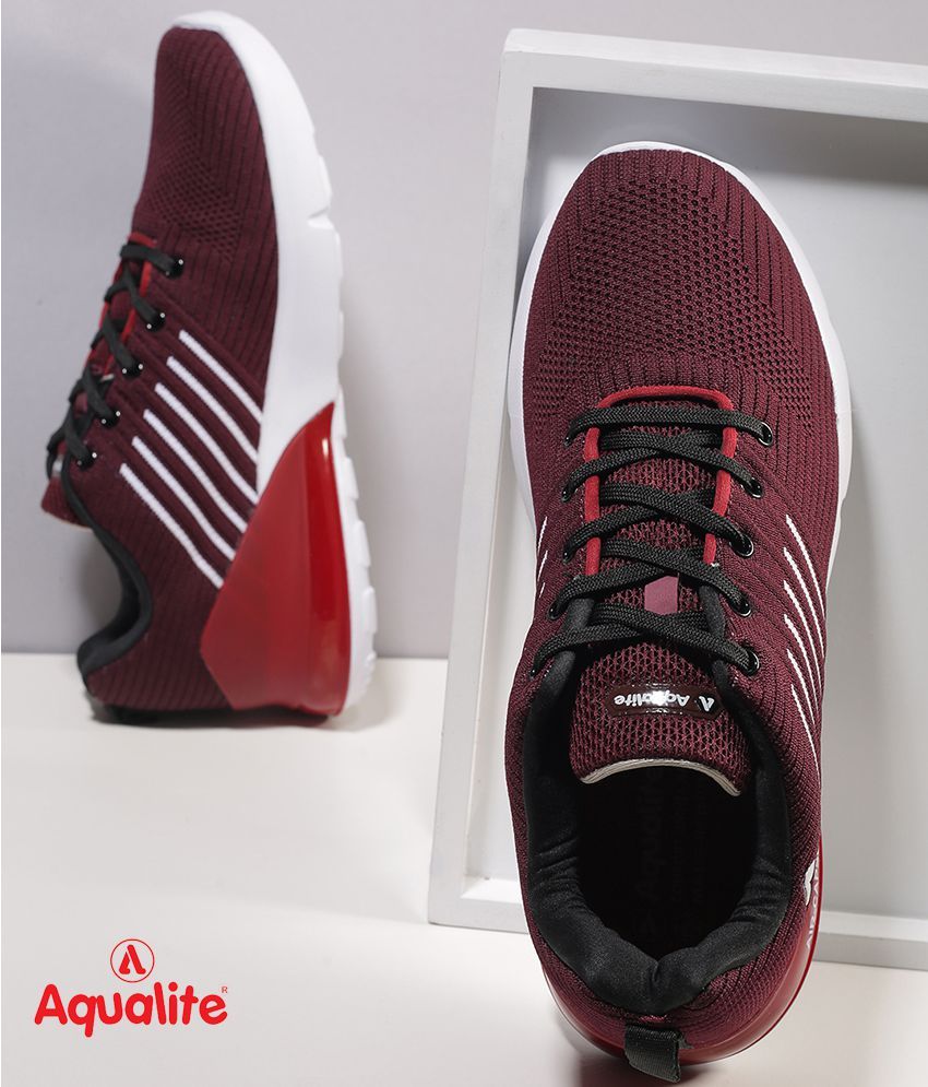     			Aqualite - Maroon Men's Sports Running Shoes