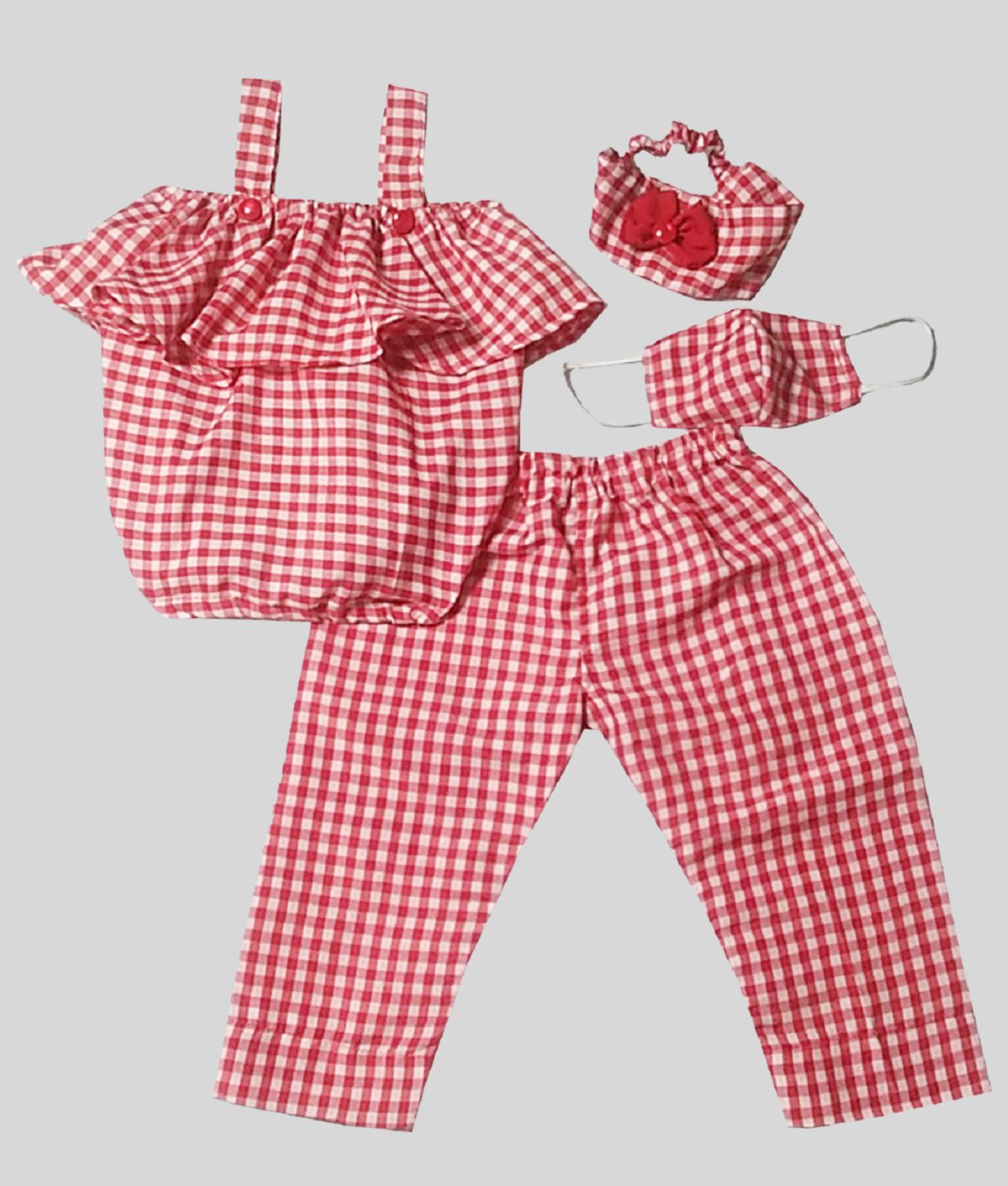     			harshvardhanmart - Red Cotton Blend Baby Girl Dresses ( Pack of 1 )