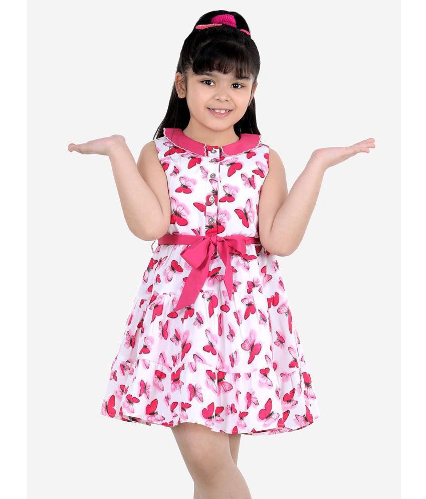     			Naughty Ninos - White Polyester Girls Fit And Flare Dress ( Pack of 1 )