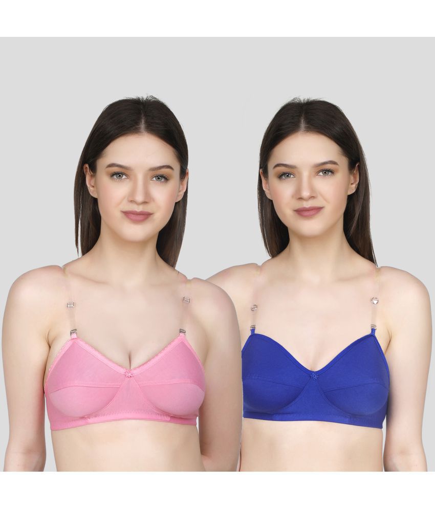     			TCG - Pink Cotton Blend Non Padded Women's Everyday Bra ( Pack of 2 )