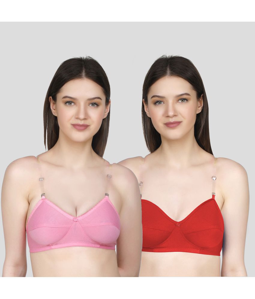     			TCG - Pink Cotton Blend Non Padded Women's Push Up Bra ( Pack of 2 )