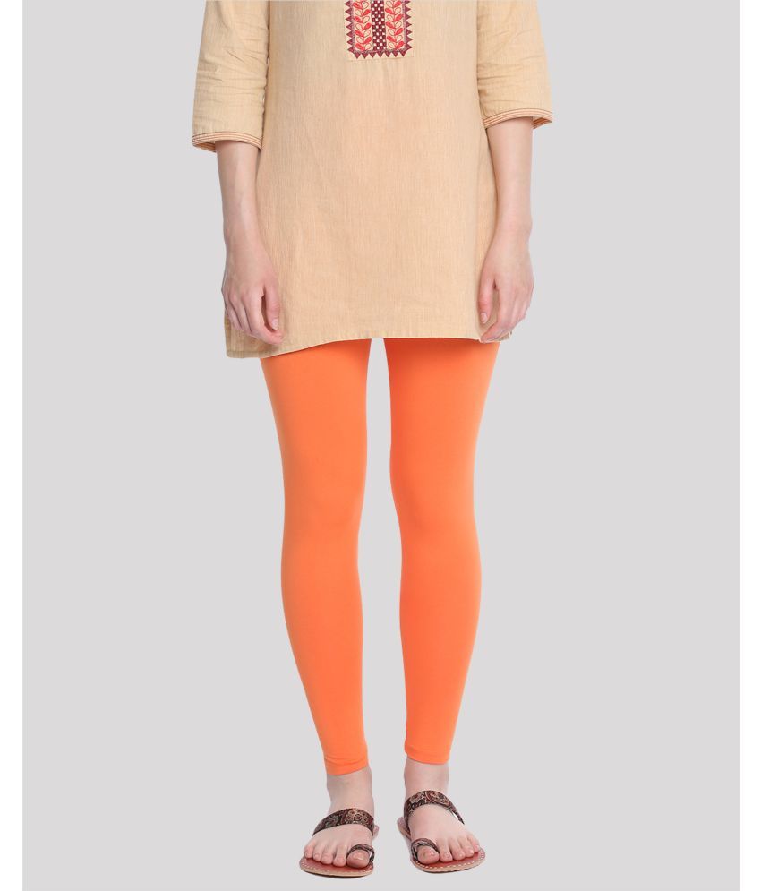     			Dollar Missy - Orange Cotton Women's Leggings ( Pack of 1 )