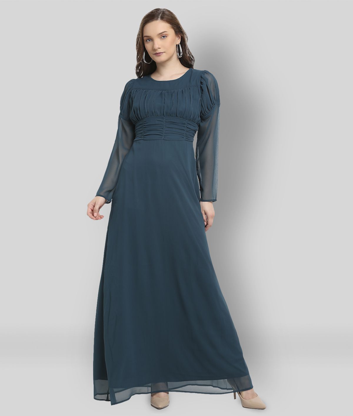 La Zoire - Blue Cotton Blend Women's A- line Dress ( Pack of 1 )