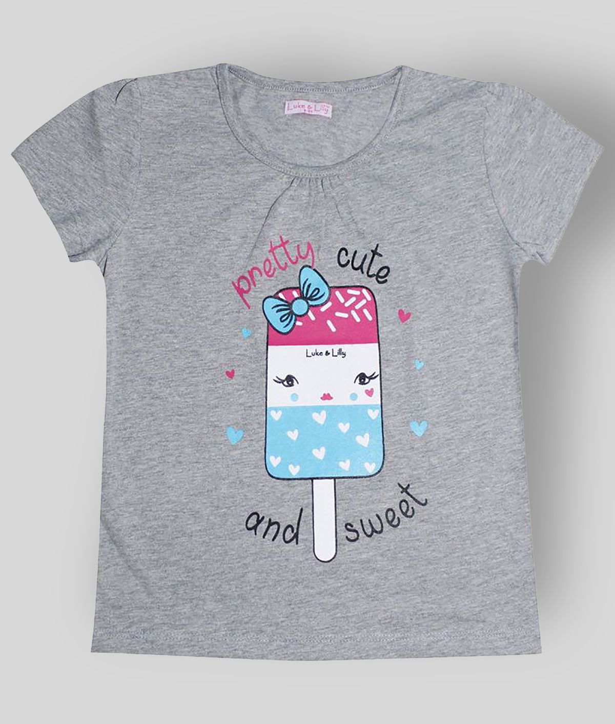     			Luke and Lilly - Grey Cotton Girl's Top ( Pack of 1 )