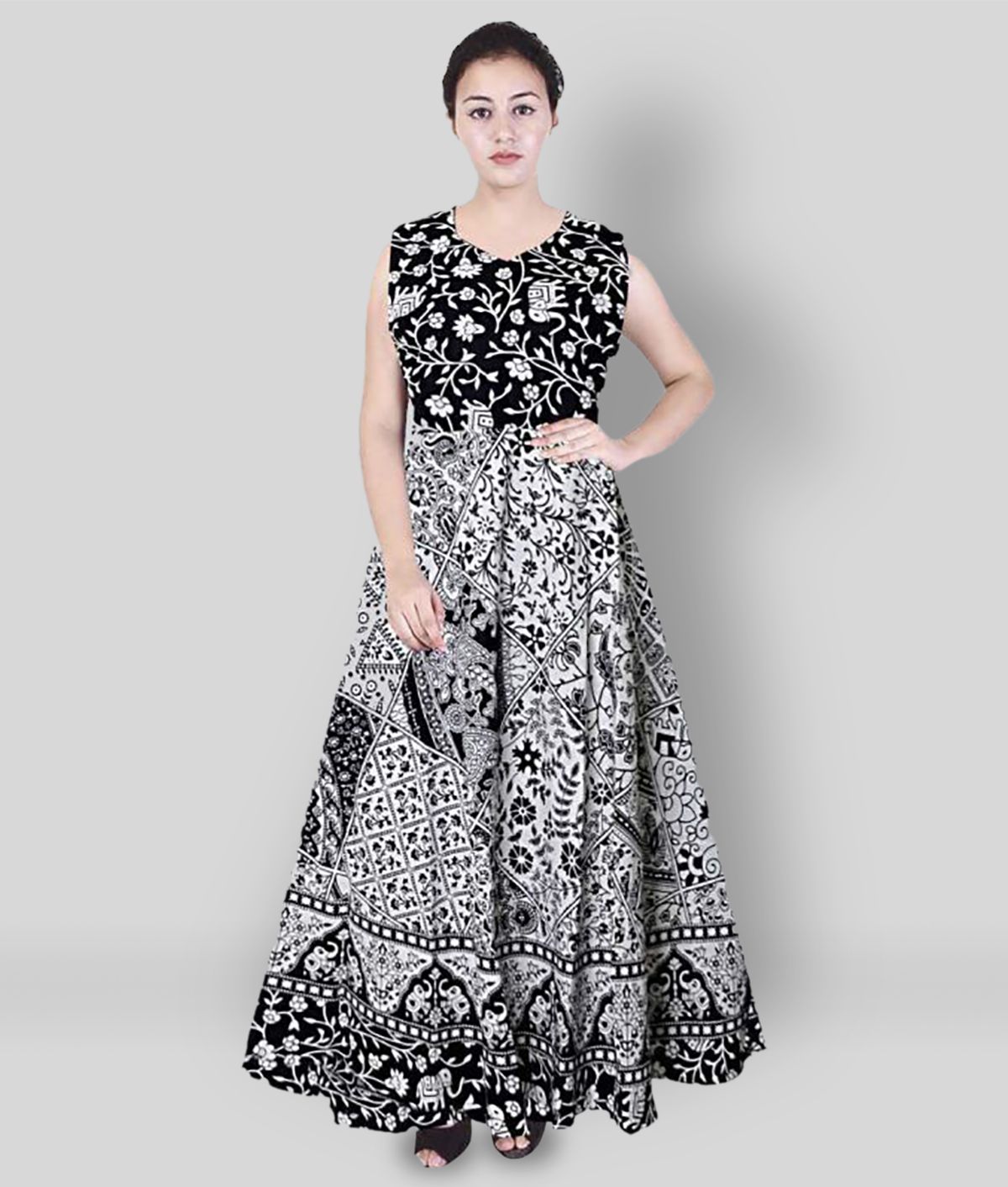 Rangun - Multicolor Cotton Women's Fit & Flare Dress ( Pack of 1 )