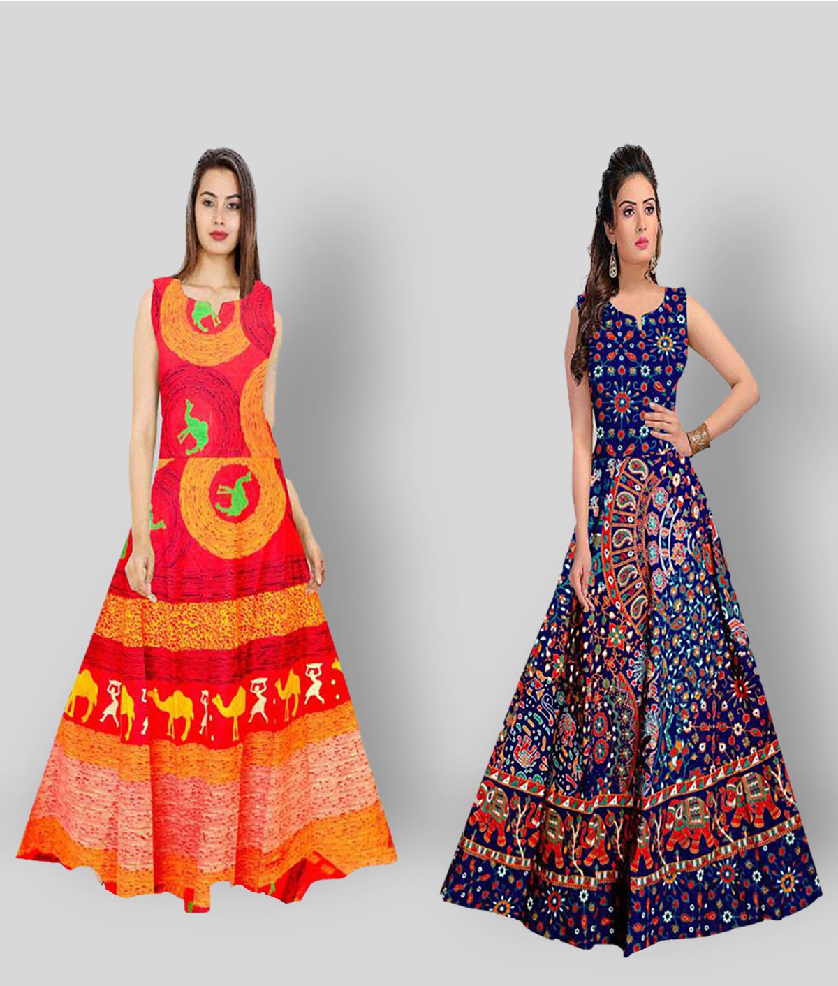     			Rangun - Multicolor Cotton Women's A-line Dress ( Pack of 2 )