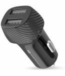 Portronics Car Power 5 Car Charger with Dual USB Ports ,Black (POR 1345) wihtout cable