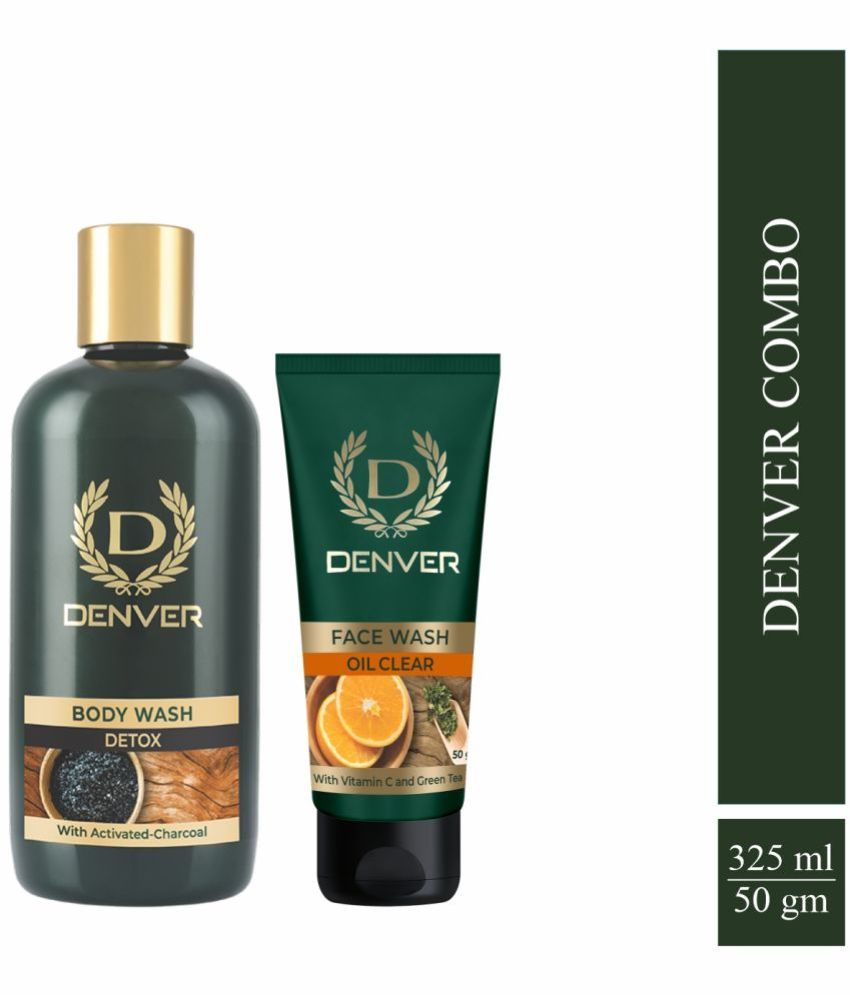     			Denver Activated Charcaol Detox Body Wash - 325ML , Oil Clear Face Wash - 50ML (Combo Pack of 2)