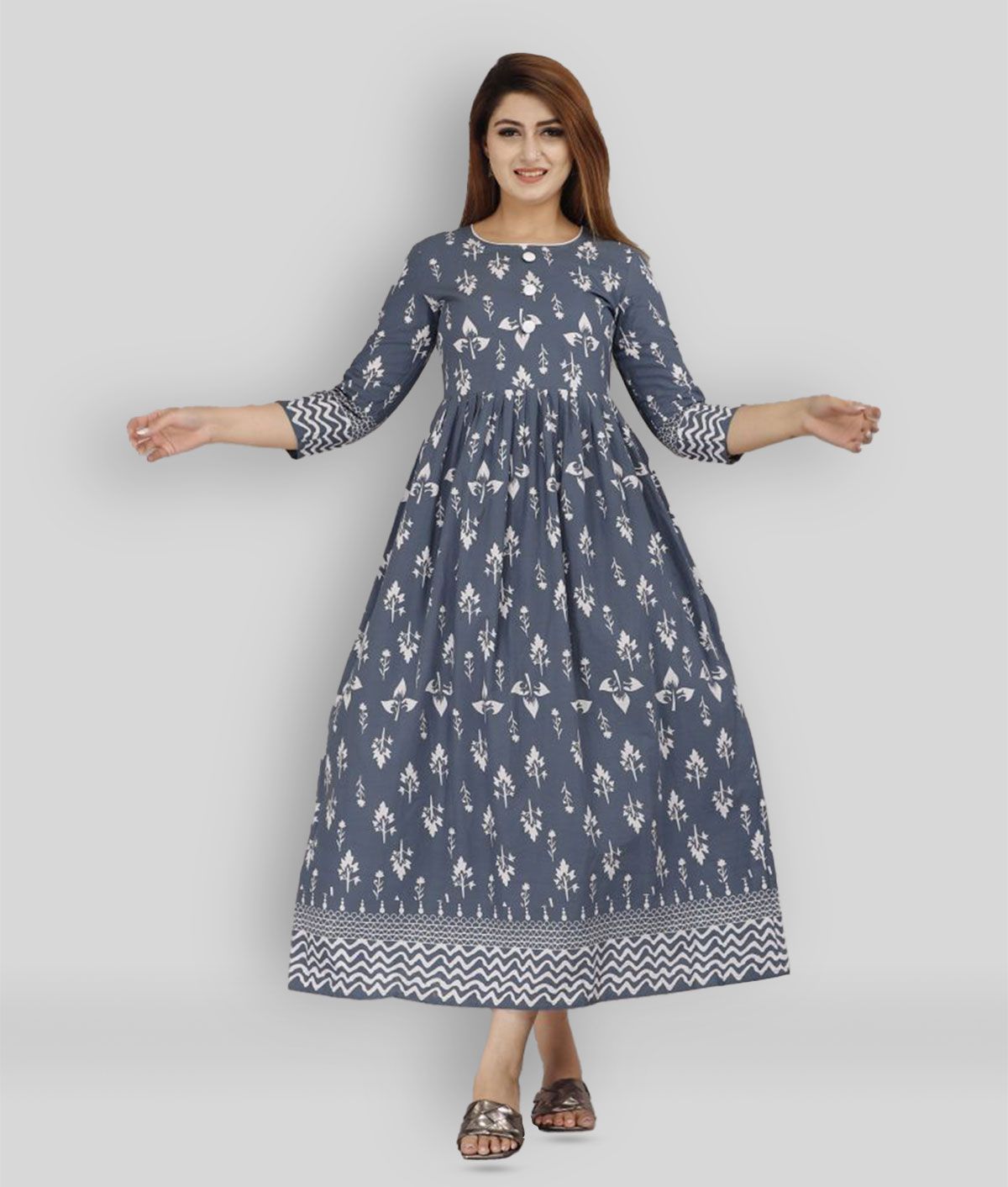 plain long frock design