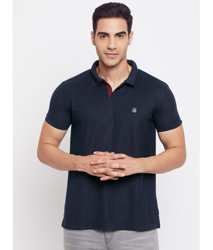     			HARBOR N BAY - Navy Blue Cotton Blend Regular Fit Men's Polo T Shirt ( Pack of 1 )