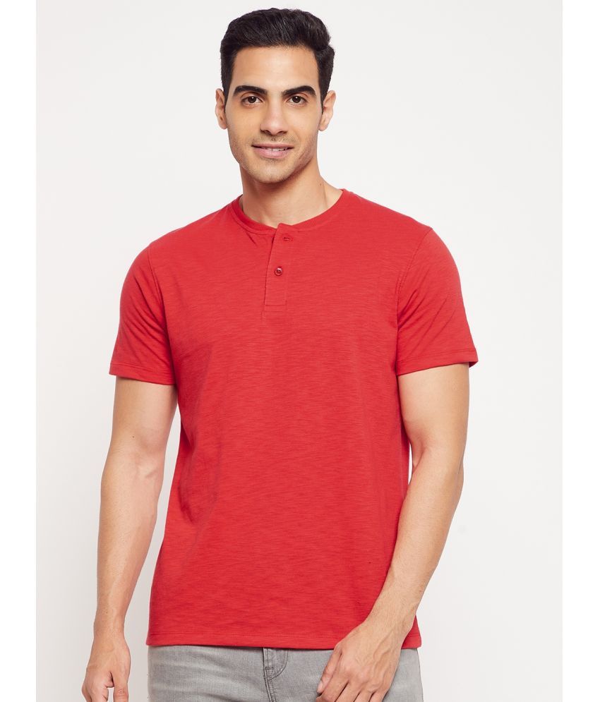     			HARBOR N BAY - Red Cotton Blend Regular Fit Men's T-Shirt ( Pack of 1 )