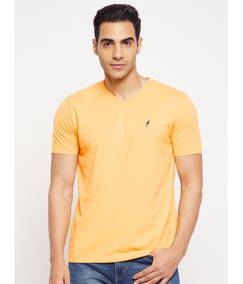     			HARBOR N BAY - Yellow Cotton Blend Regular Fit Men's T-Shirt ( Pack of 1 )