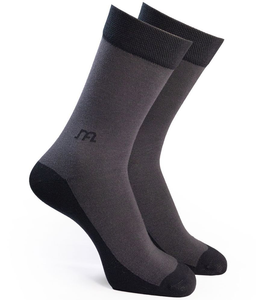 Man Arden - Dark Grey Cotton Men's Mid Length Socks ( Pack of 1 )
