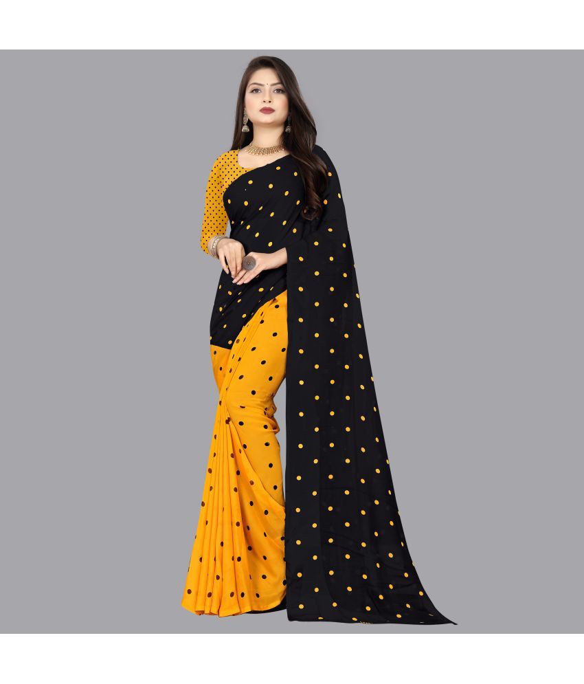     			ANAND SAREES - Yellow Georgette Saree With Blouse Piece ( Pack of 1 )