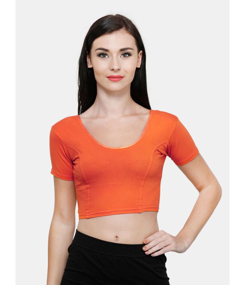     			Vami - Orange Readymade without Pad Cotton Blend Women's Blouse ( Pack of 1 )