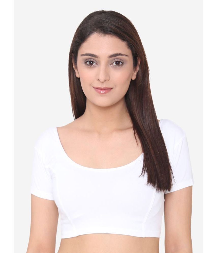     			Vami - White Readymade without Pad Cotton Blend Women's Blouse ( Pack of 1 )