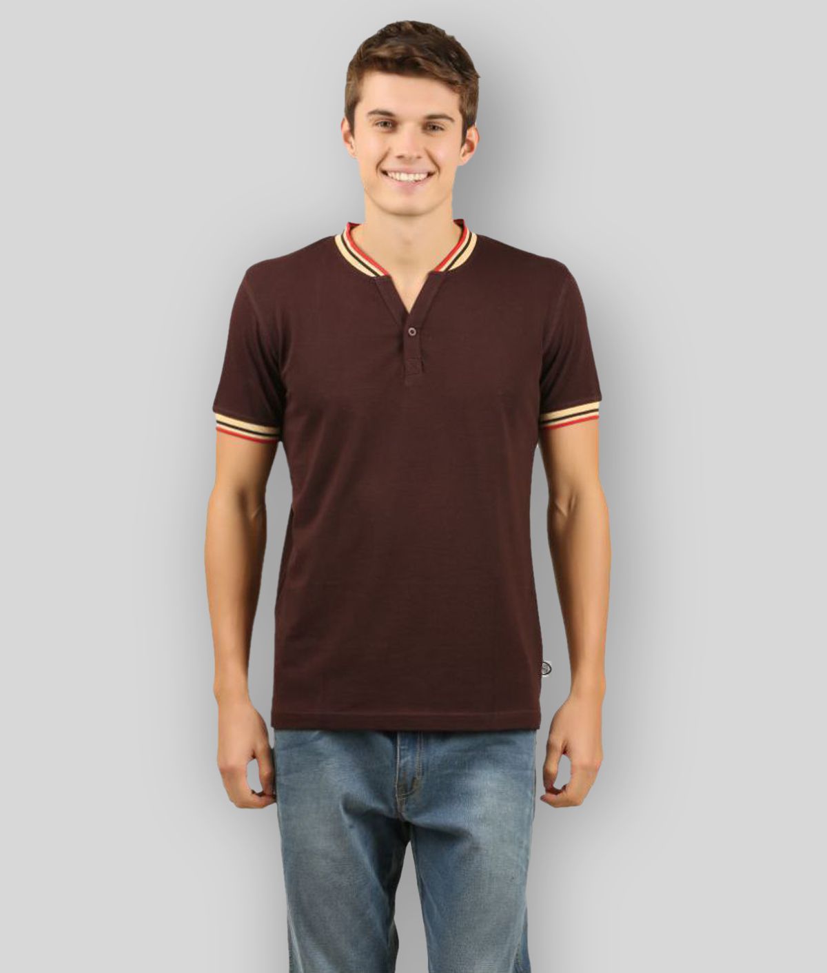 Zebu - Brown Cotton Regular Fit Men's T-Shirt ( Pack of 1 )