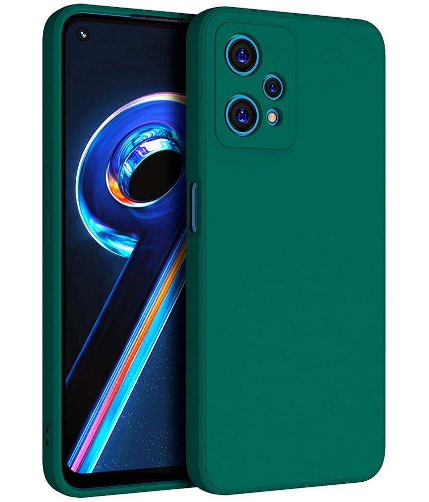     			Doyen Creations - Green Silicon Plain Back Cover Compatible For Realme 9 Pro plus ( Pack of 1 )