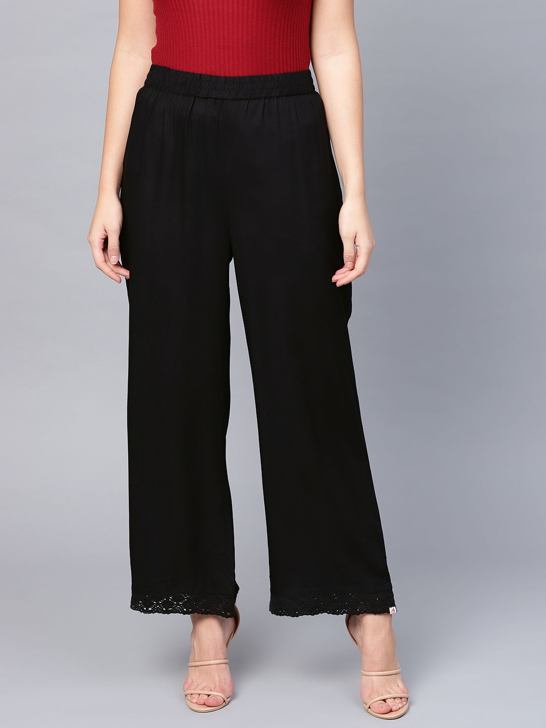     			Juniper - Black Rayon Wide leg Women's Palazzos ( Pack of 1 )