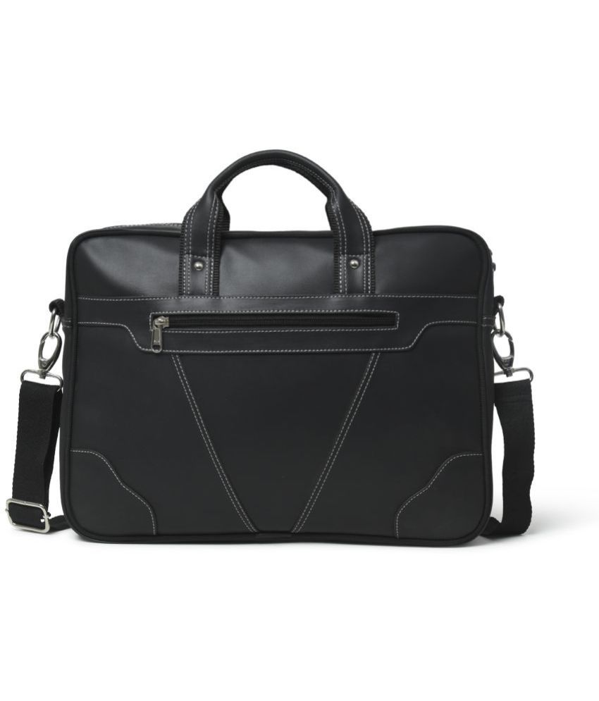     			MATRICE - Black Synthetic Leather Office Bag