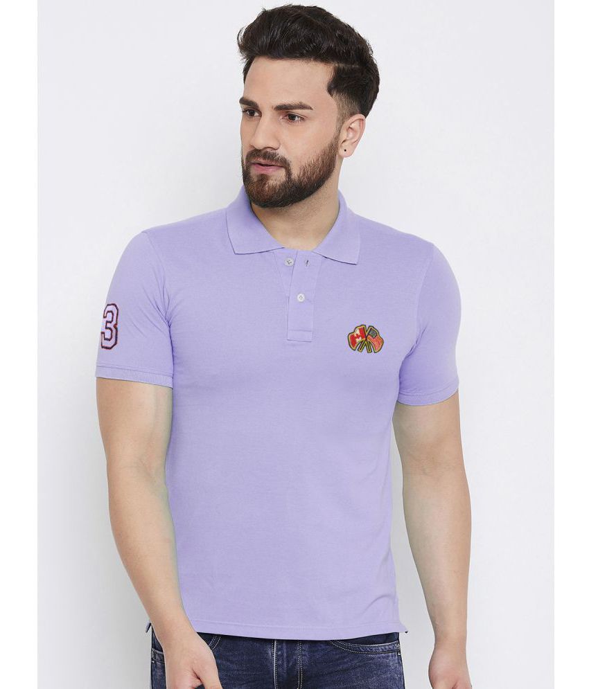     			Merriment - Lavender Cotton Blend Regular Fit Men's Polo T Shirt ( Pack of 1 )