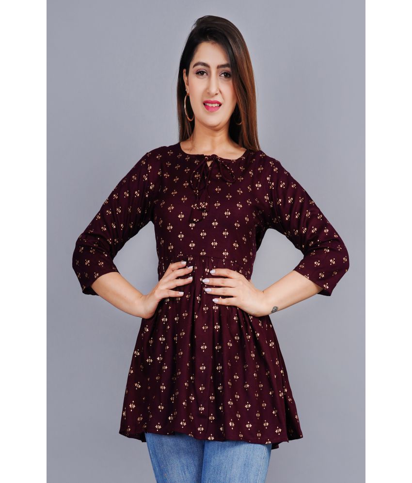     			SIPET - Maroon Rayon Women's A-Line Top ( Pack of 1 )