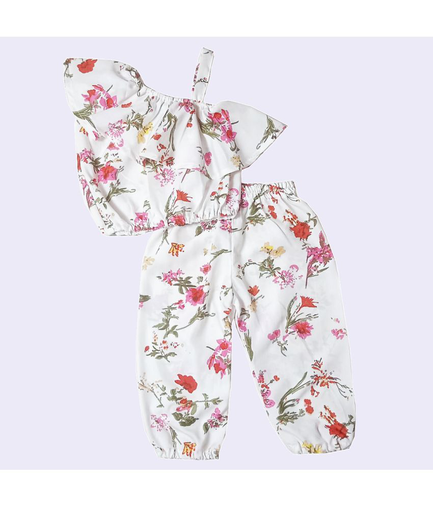     			harshvardhanmart.com - Off White Crepe Girls Top With Pajama ( Pack of 1 )