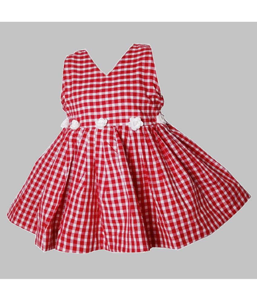    			harshvardhanmart.com - Red Cotton Baby Girl Frock ( Pack of 1 )
