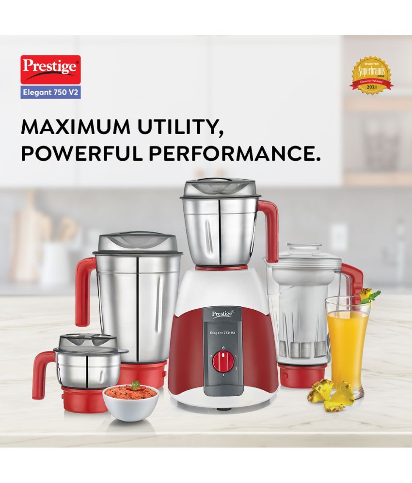 Prestige Elegant V2 750 Watt 4 Jar Juicer Mixer Grinder Price in India Buy Prestige Elegant V2
