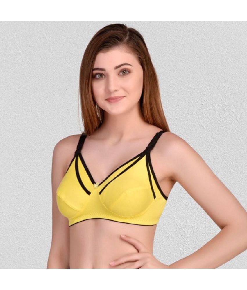     			Desiprime - Yellow Cotton Non Padded Women's Everyday Bra ( Pack of 1 )