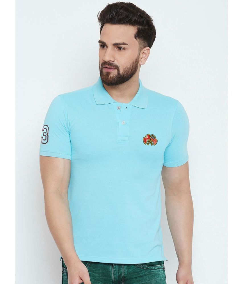     			Merriment - Blue Cotton Blend Regular Fit Men's Polo T Shirt ( Pack of 1 )