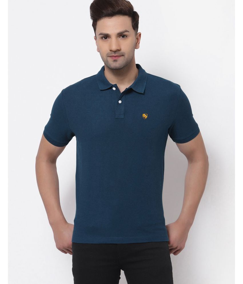     			Merriment - Blue Cotton Blend Regular Fit Men's Polo T Shirt ( Pack of 1 )