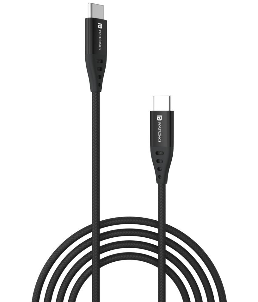     			Portronics - Black 3A Type C Cable 1 Meter