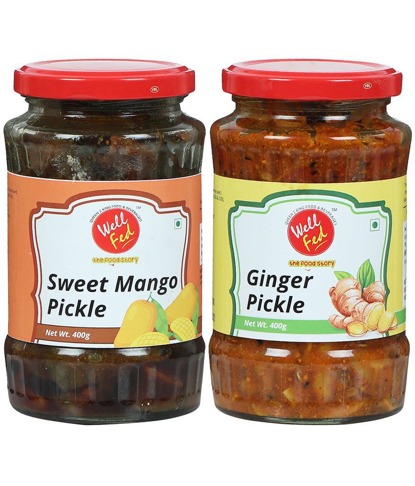     			Well Fed Sweet Mango Pickle & Ginger Pickle 400 g Pack of 2