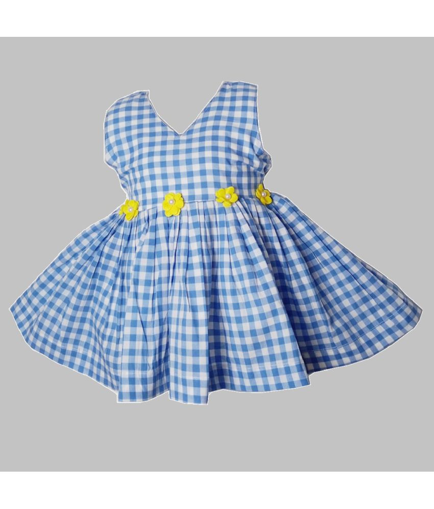     			harshvardhanmart.com - Light Blue Cotton Baby Girl Frock ( Pack of 1 )