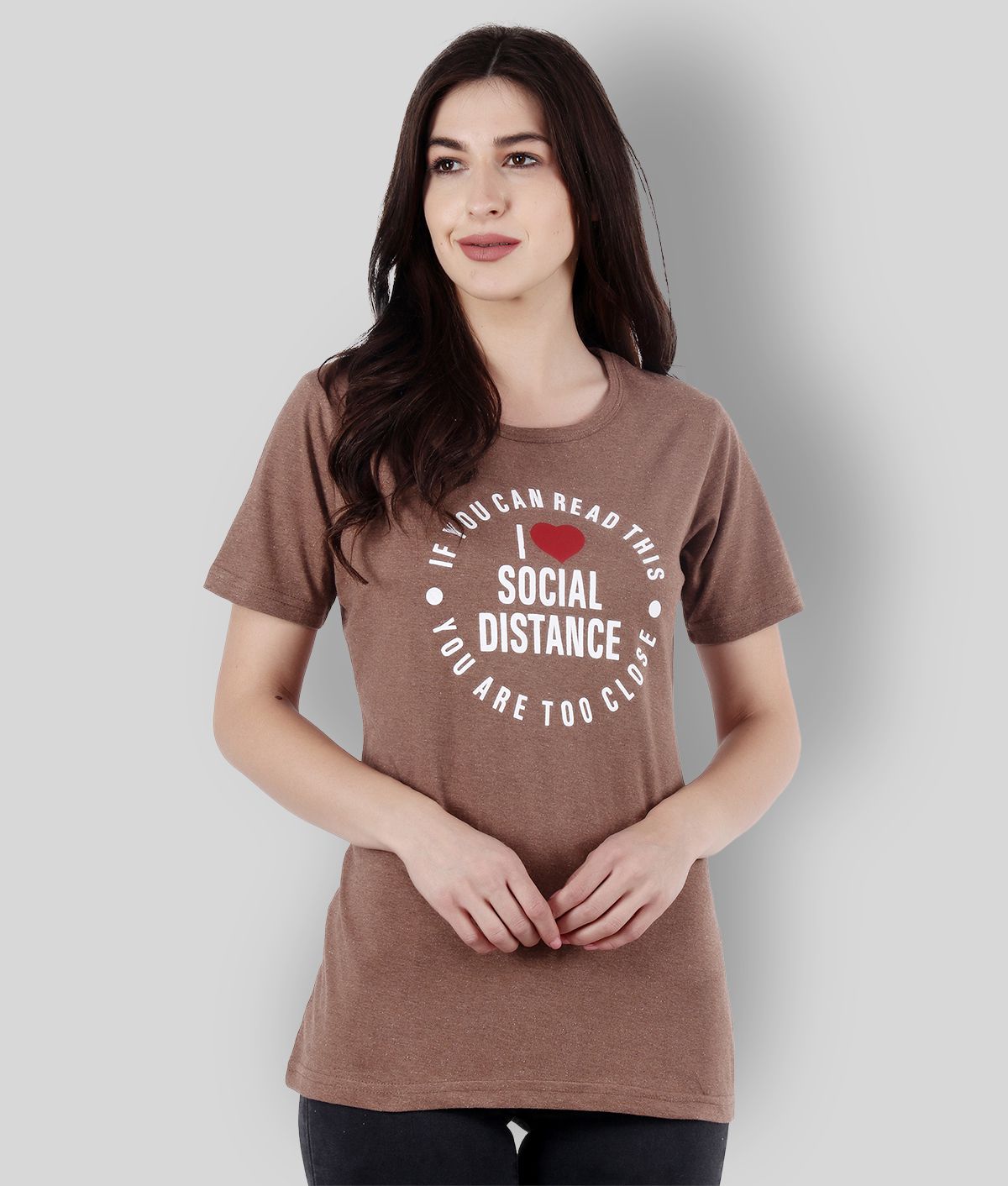 Miss Romina - Brown Cotton Regular Fit Women's T-Shirt ( Pack of 1 )