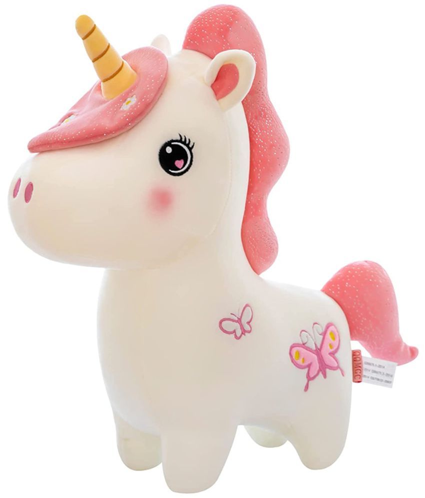     			Super Soft 35 cm Unicorn Tattooed Soft Toy - Polyfill Washable Cuddly Soft Plush Toy - Helps to Learn Role Play - White