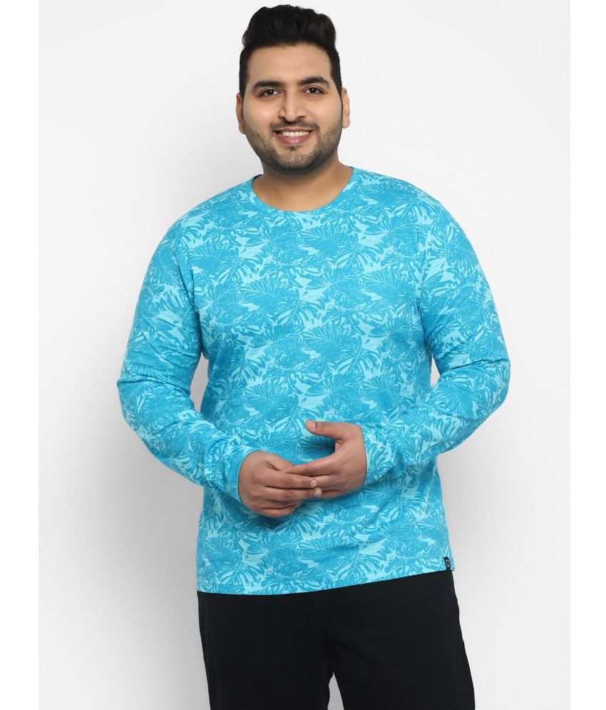     			Urbano Plus - Blue Cotton Regular Fit Men's T-Shirt ( Pack of 1 )