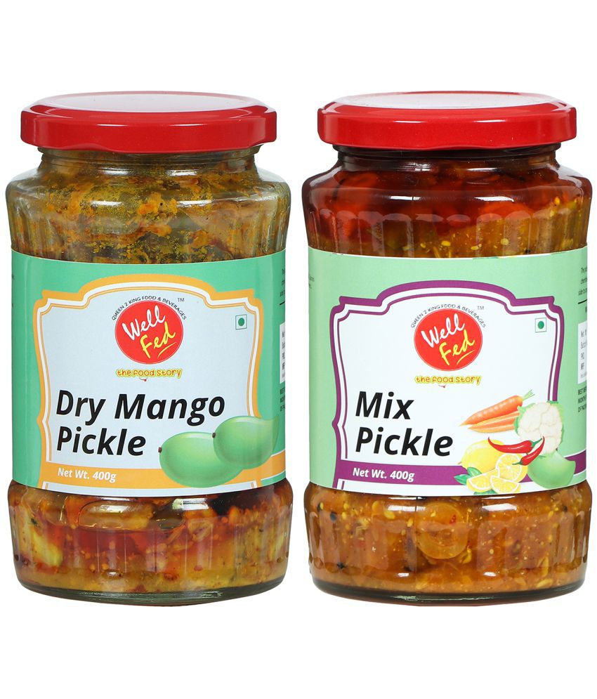     			Well Fed Dry Mango Pickle & Mixed Pickle 400 g Pack of 2