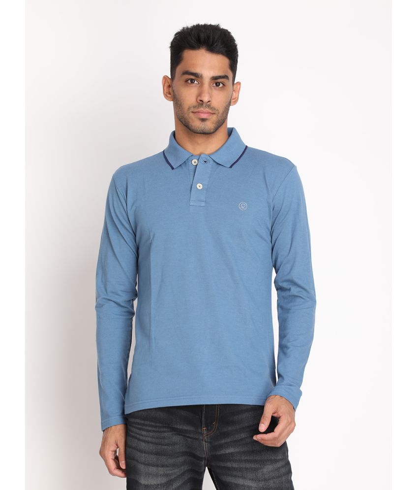     			Chkokko - Blue Cotton Blend Regular Fit Men's Polo T Shirt ( Pack of 1 )