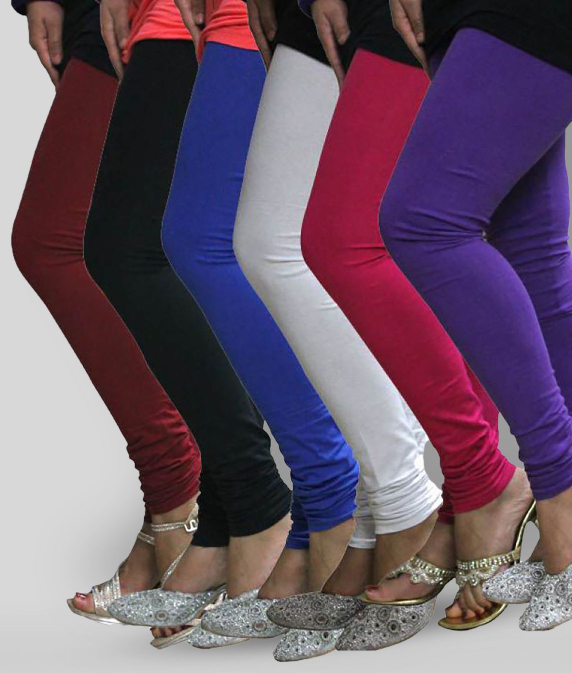     			FnMe - Multicolor Lycra Women's Leggings ( Pack of 6 )