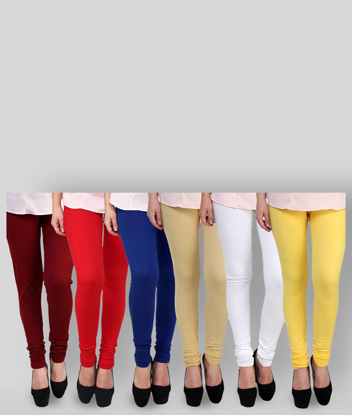     			FnMe - Multicolor Lycra Women's Leggings ( Pack of 6 )