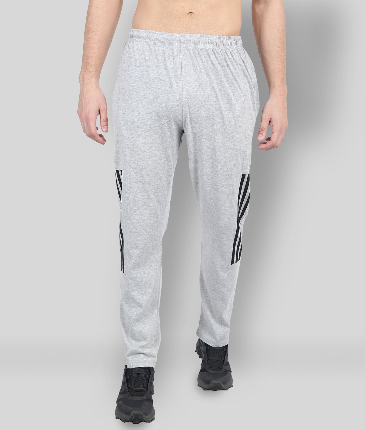     			Zeffit - Light Grey Cotton Blend Men's Sports Trackpants ( Pack of 1 )